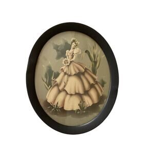 Southern Belle 10X13 Oval Watercolor Print Vintage 30's - 40's See Description